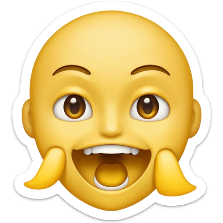 a face with a large opened mouth in emoji of whatsapp style (yellow), not humanized sticker
