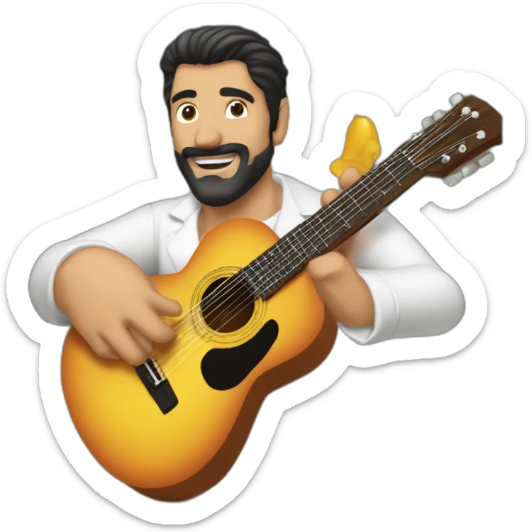 Juanjo Pizarro tocando una guitarra eléctrica acompañado de Silvio en un bar de Sevilla sticker