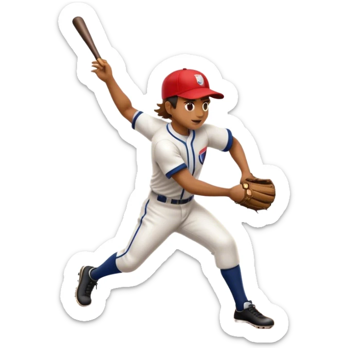 Cinematic Realistic Baseball Scene Emoji, depicted as an action-packed moment of a baseball in play with dynamic motion blur and crisp detailed textures, rendered with vibrant nostalgic lighting that captures the spirit of America's favorite pastime. sticker