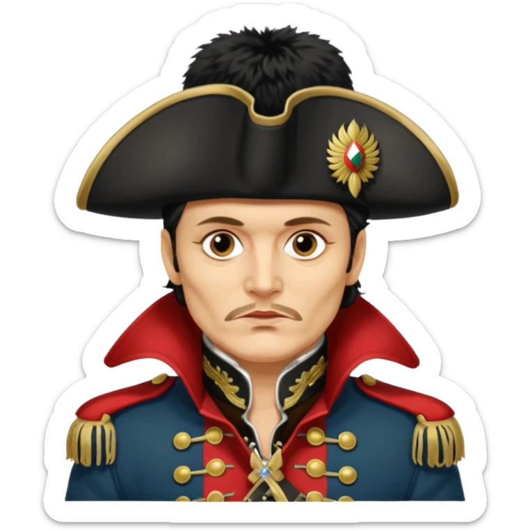 cinematic realistic Adam Ant dirty Hungarian Hussar'S JACKET with fur collar - stand and deliver! sticker