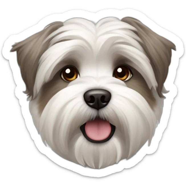 West Highland White terrier with brown/gray combination of a Shih-tzu and a Malthezer sticker
