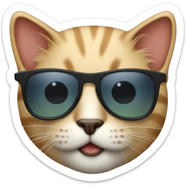 Cat with sunglasses sticker