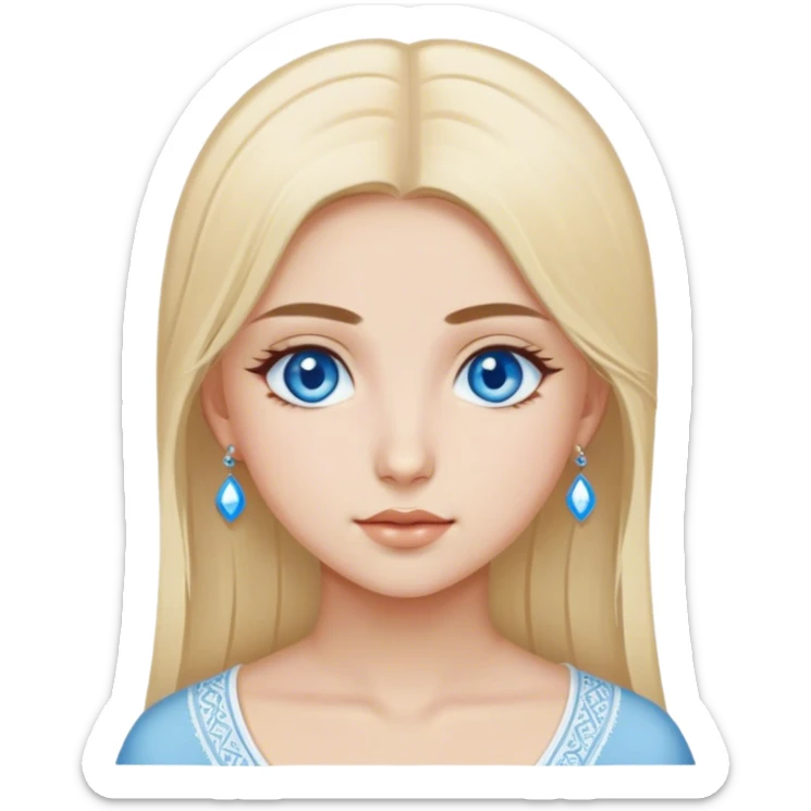 Turkish beautiful finish Konya girl blue eyes and blonde hair sticker