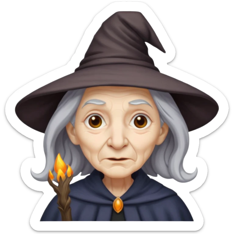 black old witch sticker