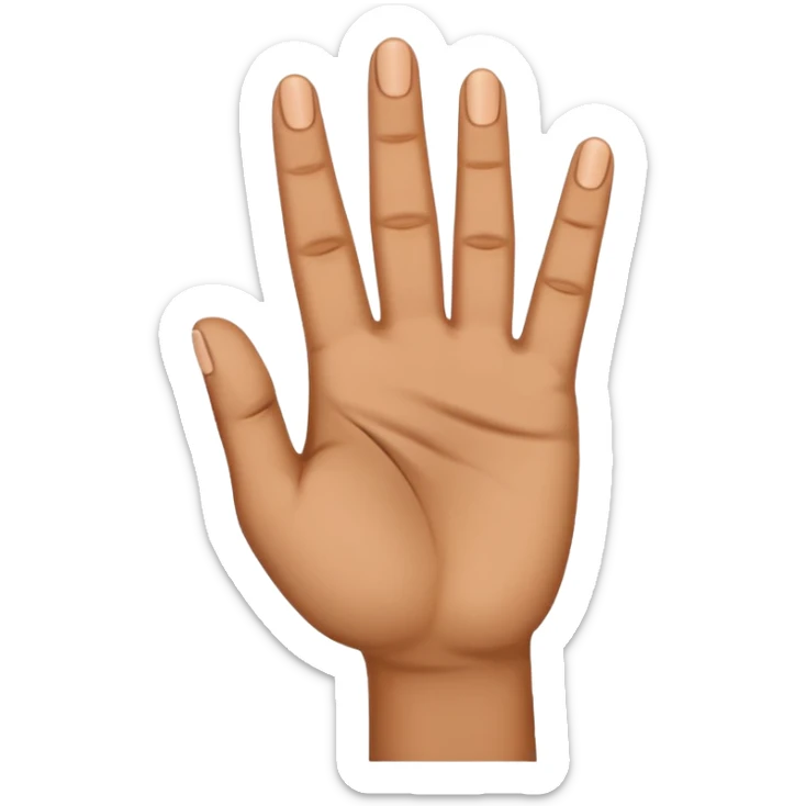 Manos con 3 dedos levantados de un lado y del otro lado 1 dedo levantado sticker
