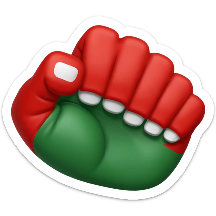 This fist emoji ✊ but instead of yellow it’s the three Italian flag colors sticker