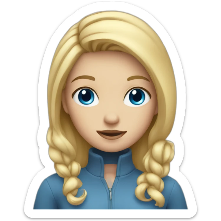 a girl with blue eyes and blond hair sticker