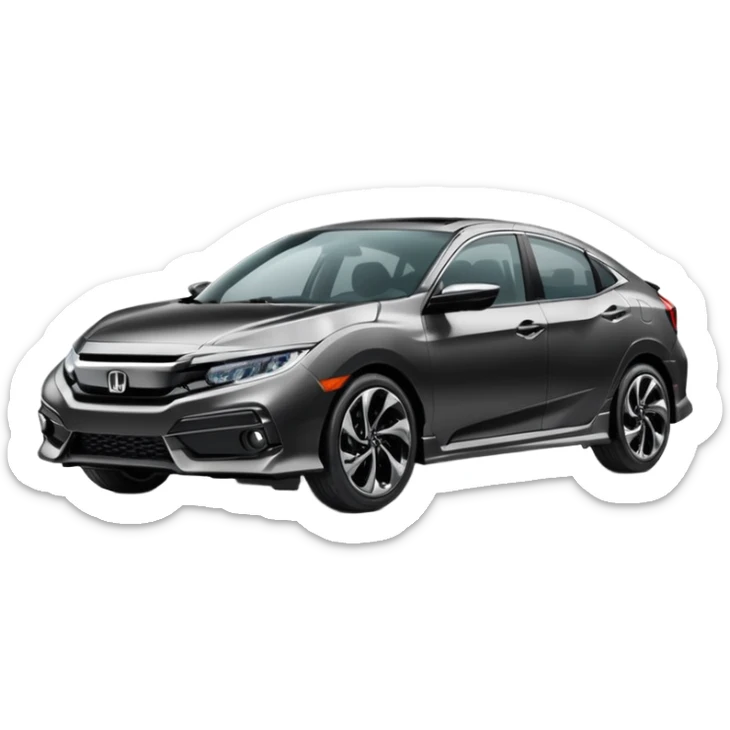 Make an emoji of a 2024 Honda civic with a black exterior with no added color  sticker