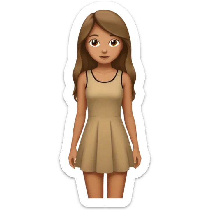 A girl is very more short dress and she is realistic to sticker