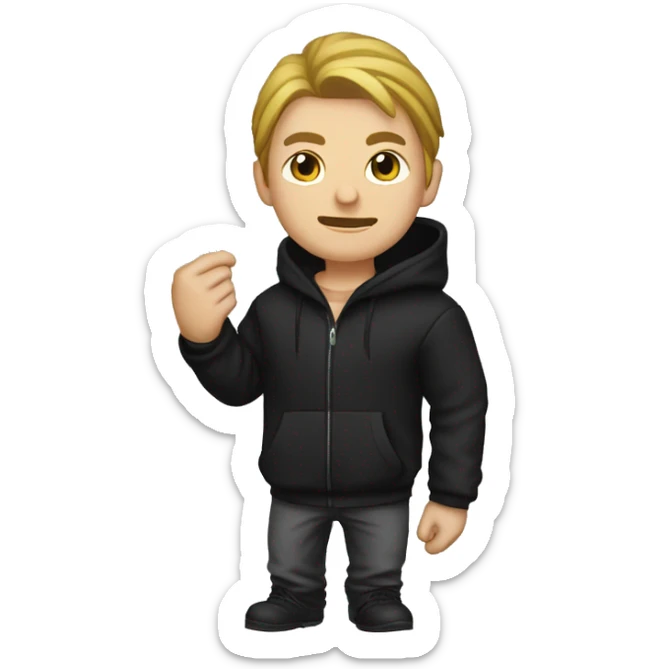 robber with a wad of money but he is white and in black hoodie sticker