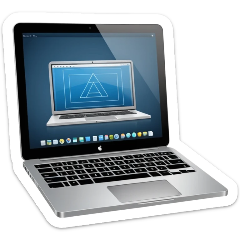 create an emoji of a laptop that has autocad architectural drawings on the screen sticker