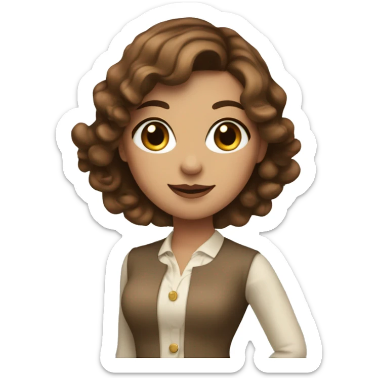 Pretty Girl with brown hair and a fancy classy outfit with shopping bags in hand  sticker