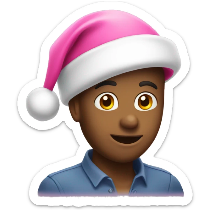 Pink santa hat sticker