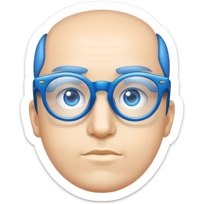 eyes and blue glasses with transparent lenses sticker