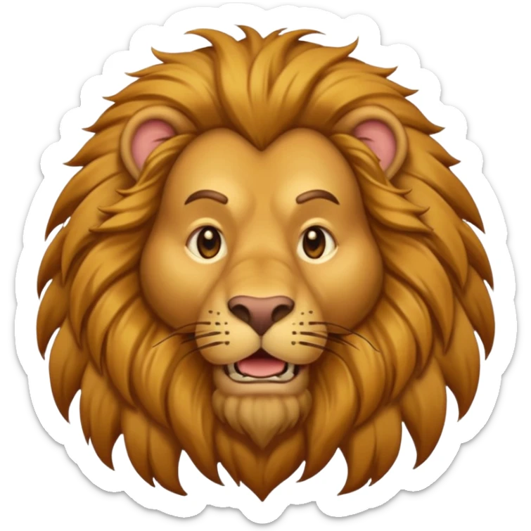 Cowardly Lion from The Land of Oz with golden brown fur sticker