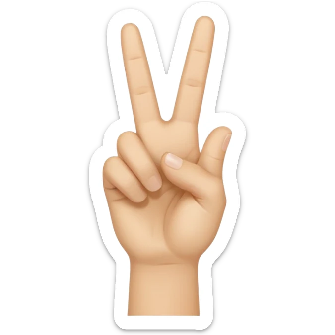 peace sign emoji but with the middle and ring fingers up not the index finger sticker