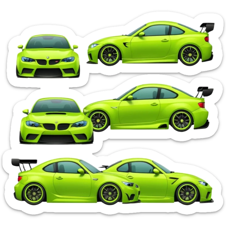 Emoji pack for R2 motorsport company, drift builds, motorsport parts, lime theme sticker