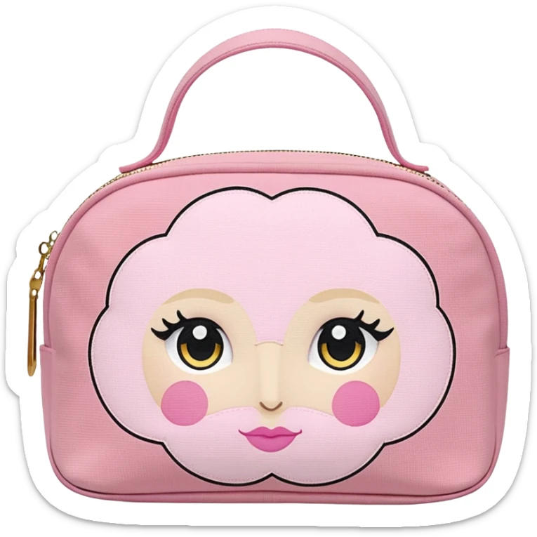 stoney clover lane makeup bag with no patches on it and no handle and no quilting and a circle zipper puller sticker