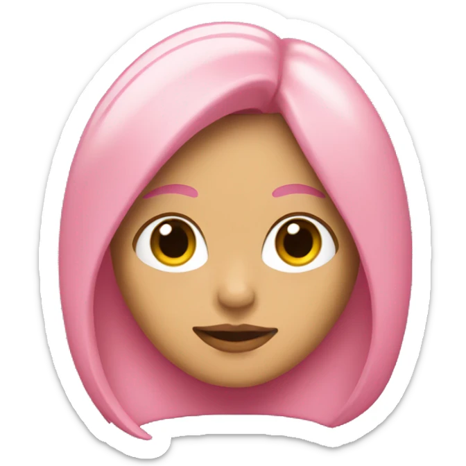 Chica blanca, con pelo corto rosa sticker