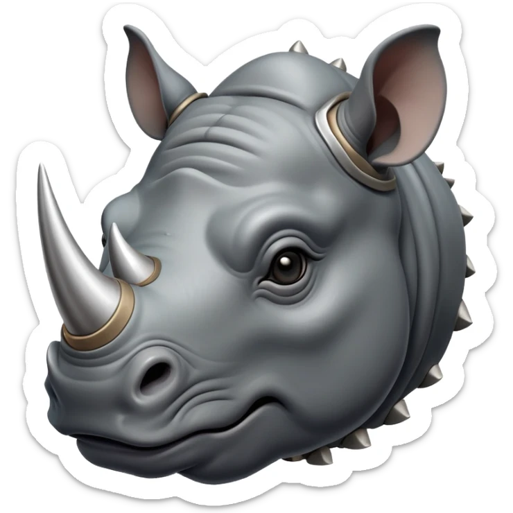 cinematic-noble-rhinoceros-portrait-emoji,-poised,-with-a-massive,-powerful-build-and-a-thick,-armored-hide-of-slate-gray,-deep-set-soulful-piercing-eyes,-simplified-yet-sharp-and-sophisticated-features,-highly-detailed, with large black eyes sticker