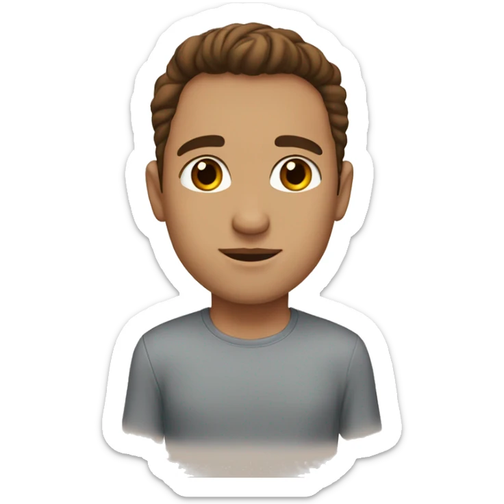 Man with brown hair, beige skin, brown eyes. kissing woman with brown hair, fair skin, brown eyes. sticker