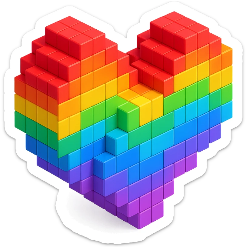 Heart rainbow  sticker
