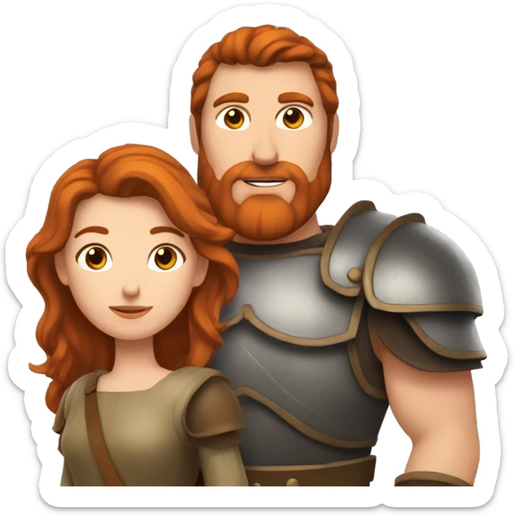 Une femme rousse il embrasse un homme châtain  sticker