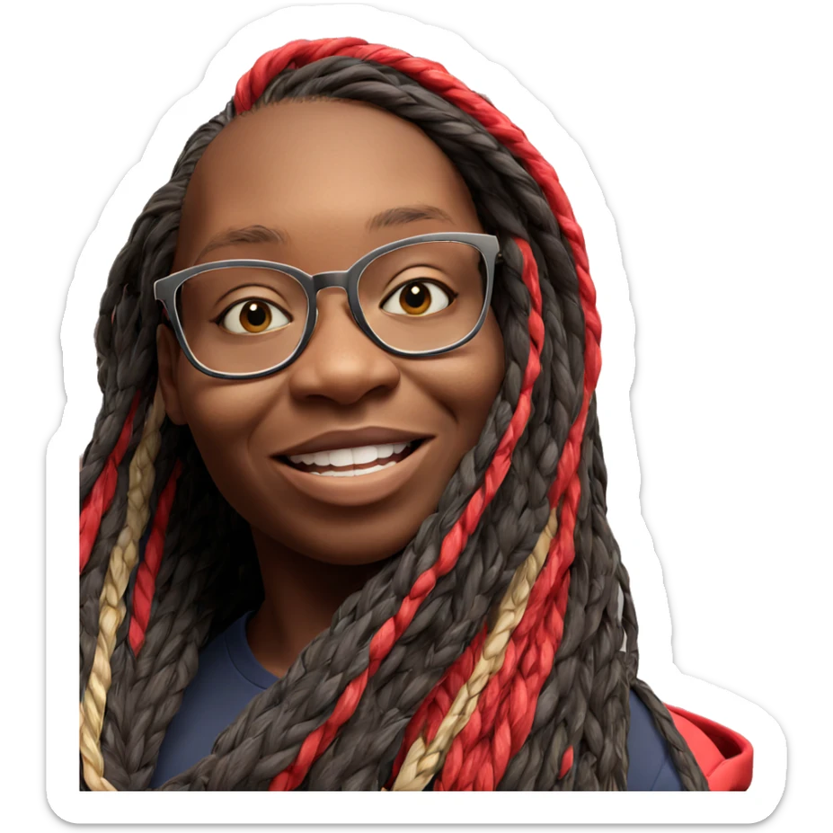 smiling boy with glasses sticker