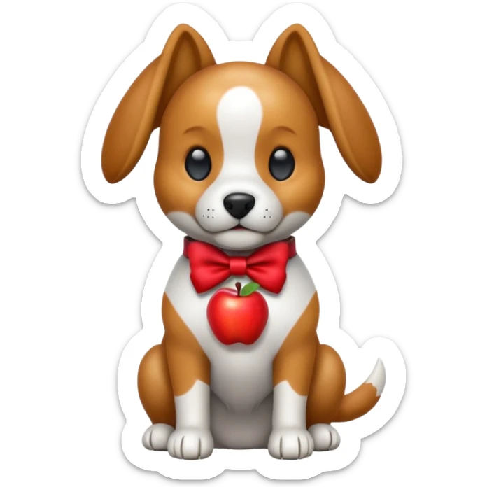 animatronic dog with red bow time like fnaf but dog emoji apple sticker