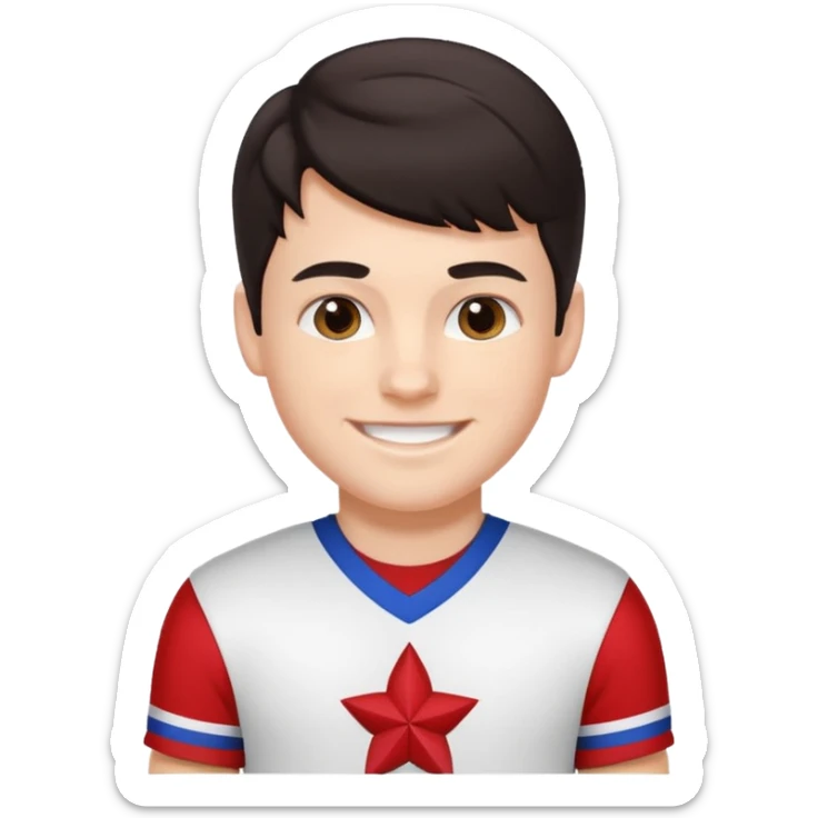 All star Cheerleader white boy boy in with dark hair in cheerleader uniform  sticker