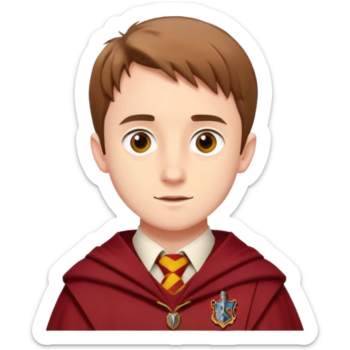 sean biggerstaff is Oliver Wood  in harry potter, wear hogwarts gryfindor uniform sticker