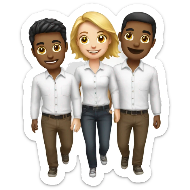 three friends white shirt sticker