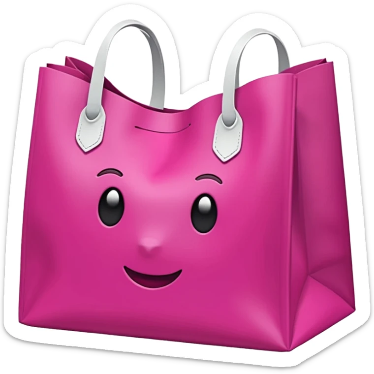 bolsa de papel fucsia con asas blancas y en el centro de la bolsa la palabra DRUNI en color blanco sticker