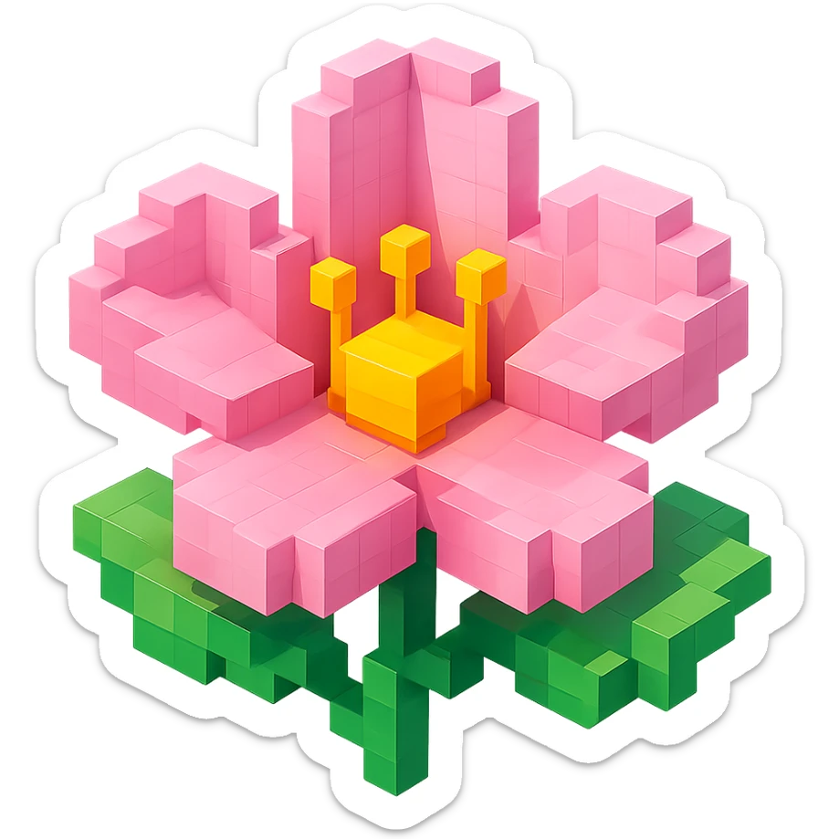 please Make it beautiful voxel style sticker