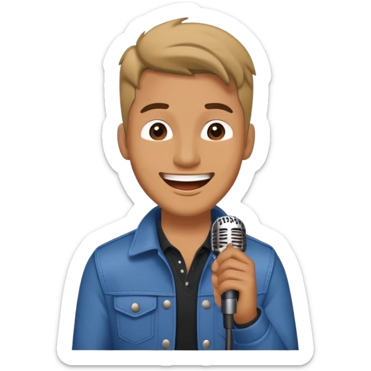 Happy Rock Pop Music Male Singer in his 30s dressed with trendy style sticker