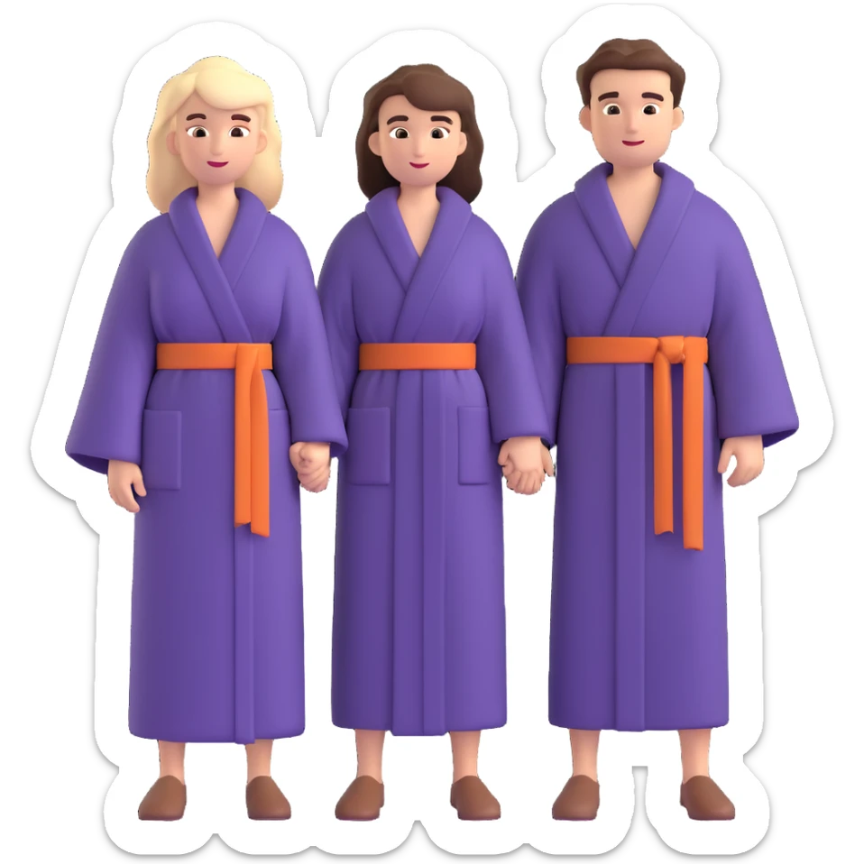 Jerusalem man and buxom woman in historical attire, robes, belts, hair uncovered, no headscarves or religious symbols sticker