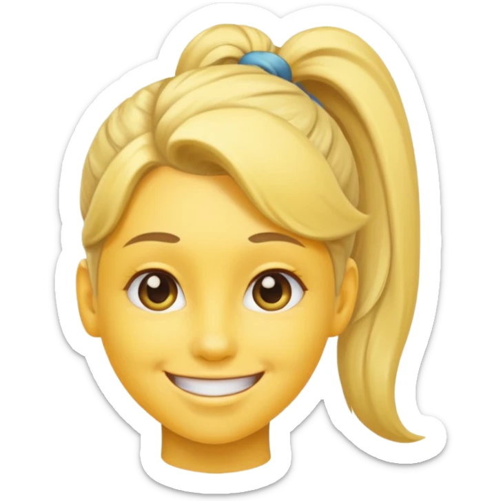 I want to have the regular puke emoji (the round yellow face) but with a pony tail, like Ariana Grande sticker