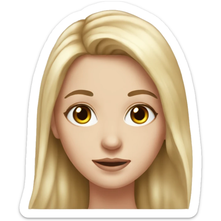 realistic portrait of a white girl  sticker
