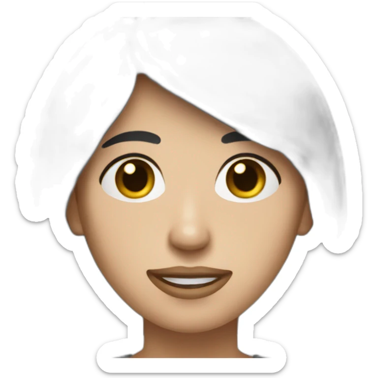Create an emoji for a white person with dark hair and eyes who recently had nose surgery sticker