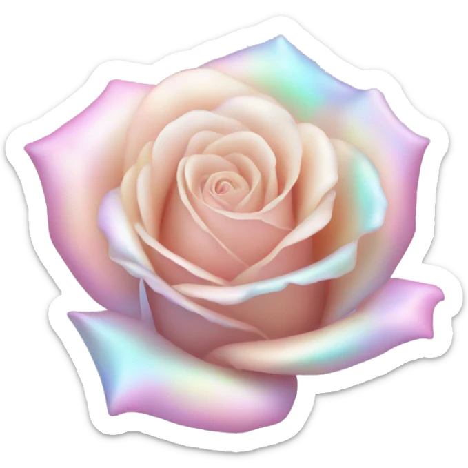 Pale pastel holographic rose sticker