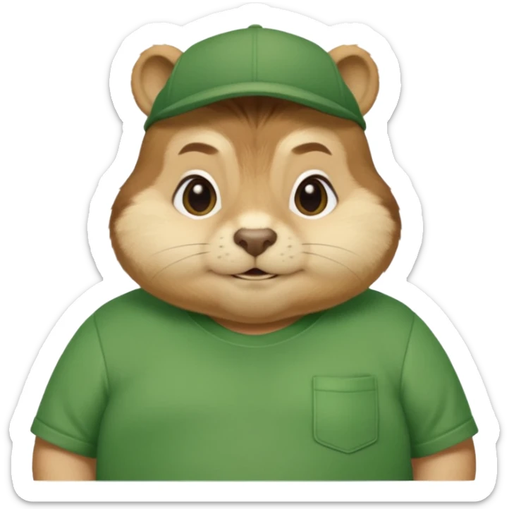 Chipmunk theodore from alvin and the chimpmunks VERY FAT WITH GREEN SHIRT VERY BIG FOR HIS FAT BODY sticker