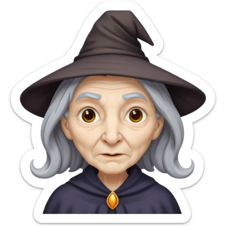 black old witch sticker