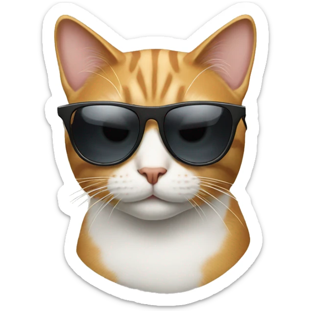Cat with sunglasses sticker