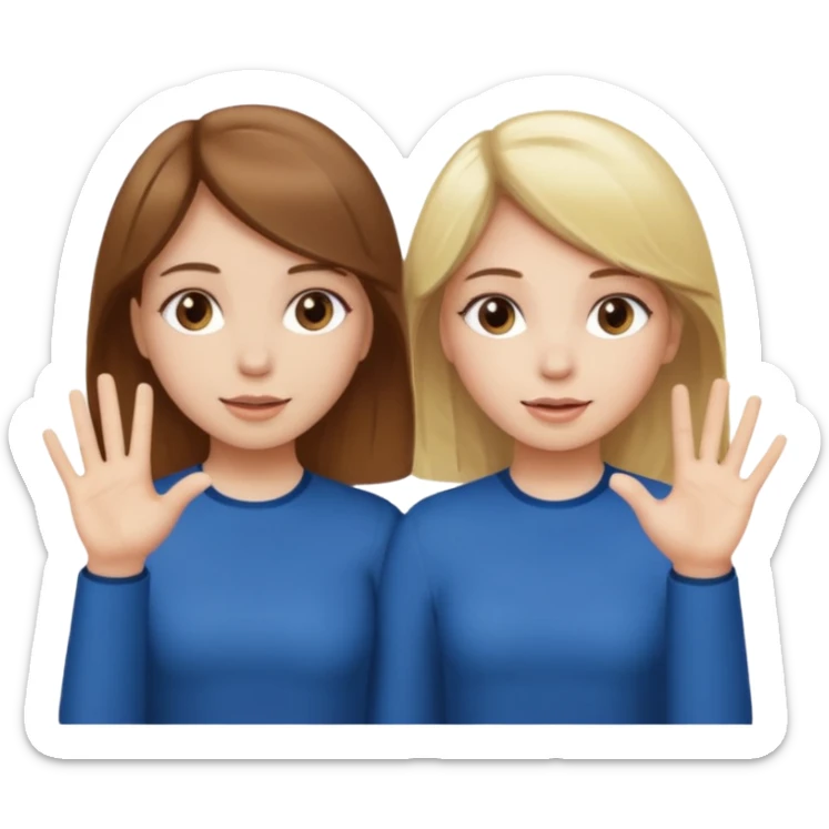 Two girls saying six seven one with brown hair. And doing hand movements  white skin six seven SAYING SIX SEVEN ONE WITH BLOND HAIR  sticker