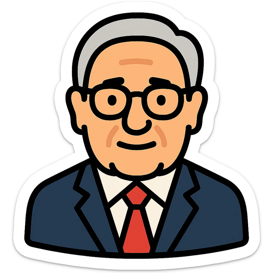 color outline icon style portrait of Henry Kissinger sticker