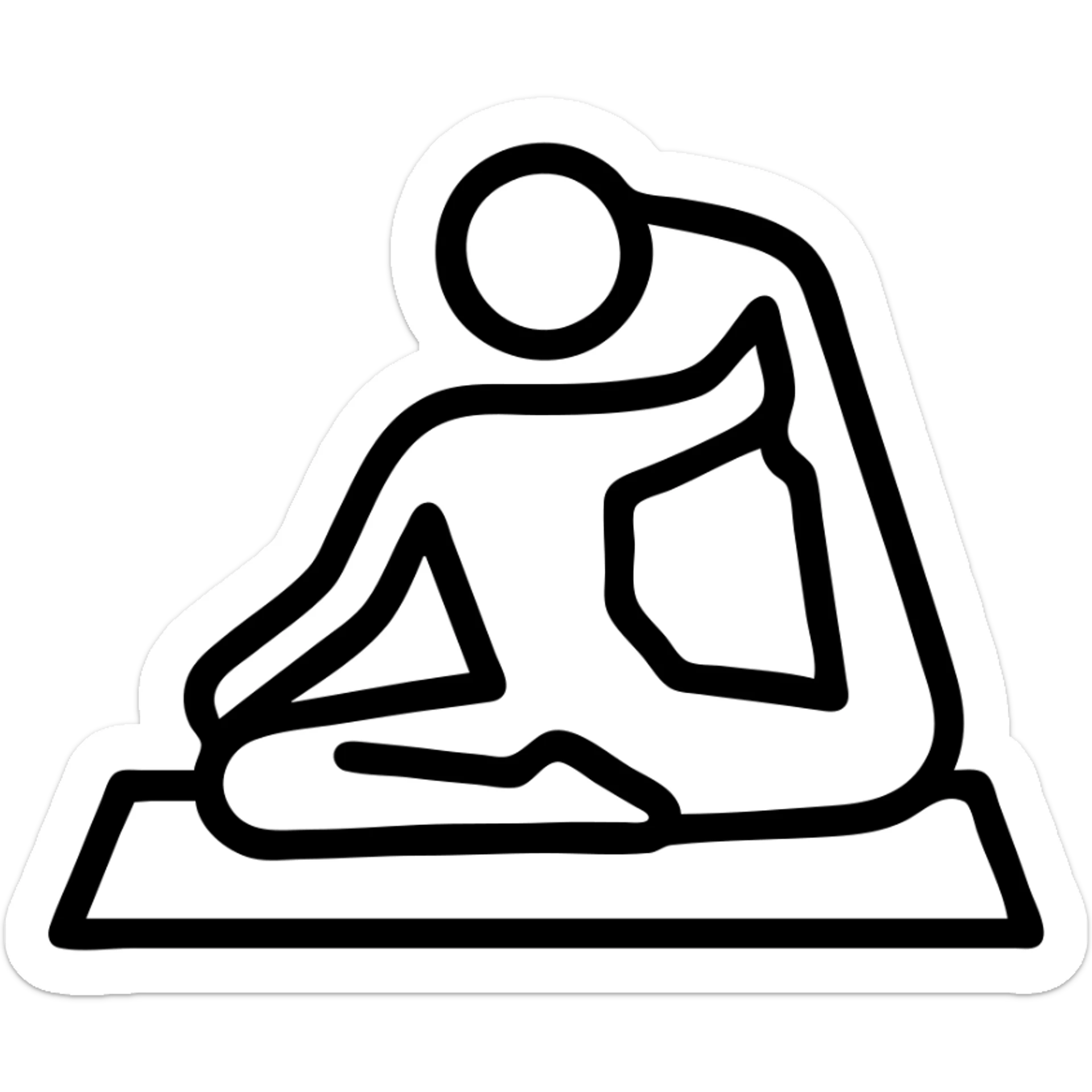 icon on the theme of yoga towel classes. image of a person in asana pose sticker