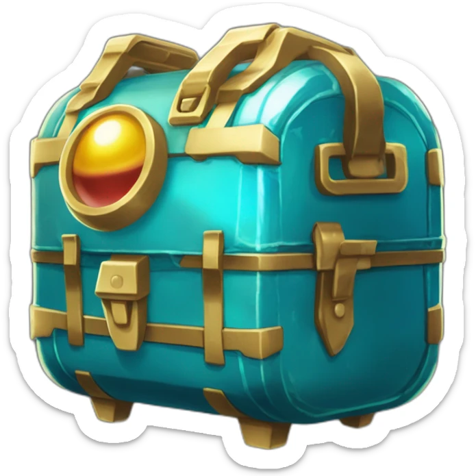 Pokemon Game LootCase Color Cyan Rich Treasure Legendary Epic Pokeballs Pokemons and Pokemon Items Inside this have Shiny Glow sticker