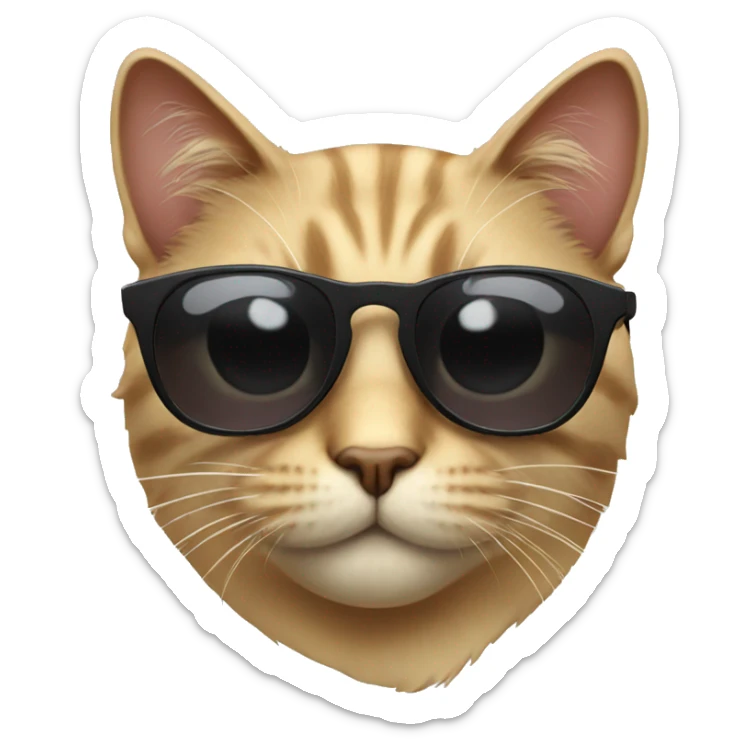 Cat with sunglasses sticker