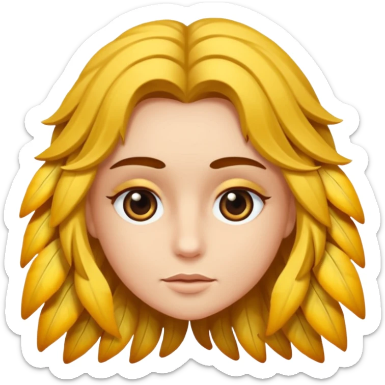 verrücktes Gesicht, große Augen, schiefes Lächeln, wilde Haare sticker