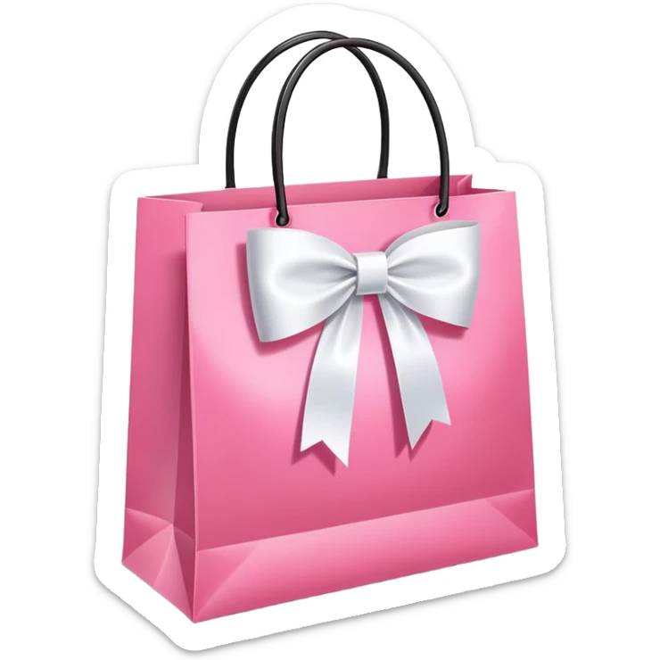 Victoria's Secret pink shopping bag with ribbon sticker